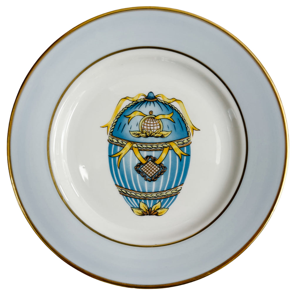 Vintage French Limoges Porcelain Neoclassical Fabergé Egg Plates