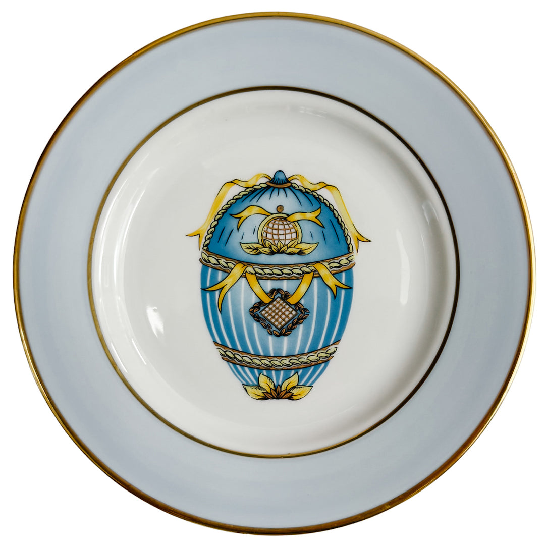 Vintage French Limoges Porcelain Neoclassical Fabergé Egg Plates