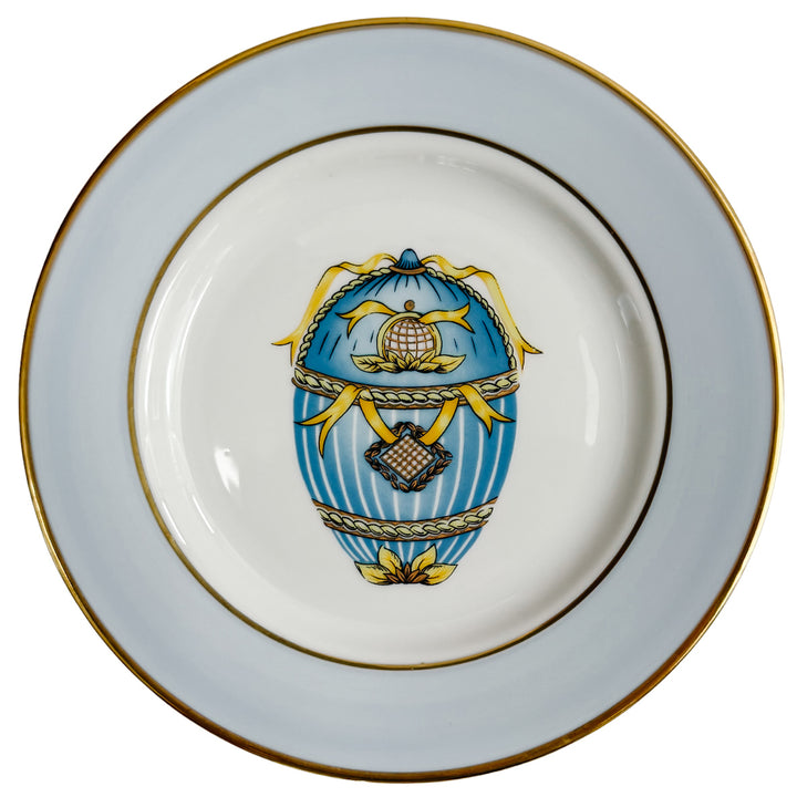 Vintage French Limoges Porcelain Neoclassical Fabergé Egg Plates