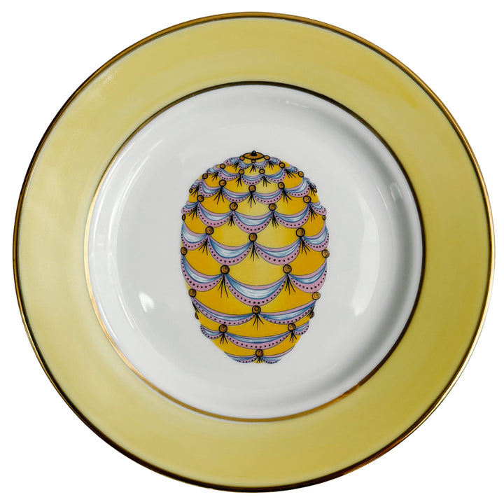 Vintage French Limoges Porcelain Neoclassical Fabergé Egg Plates
