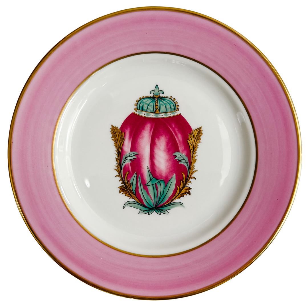 Vintage French Limoges Porcelain Neoclassical Fabergé Egg Plates