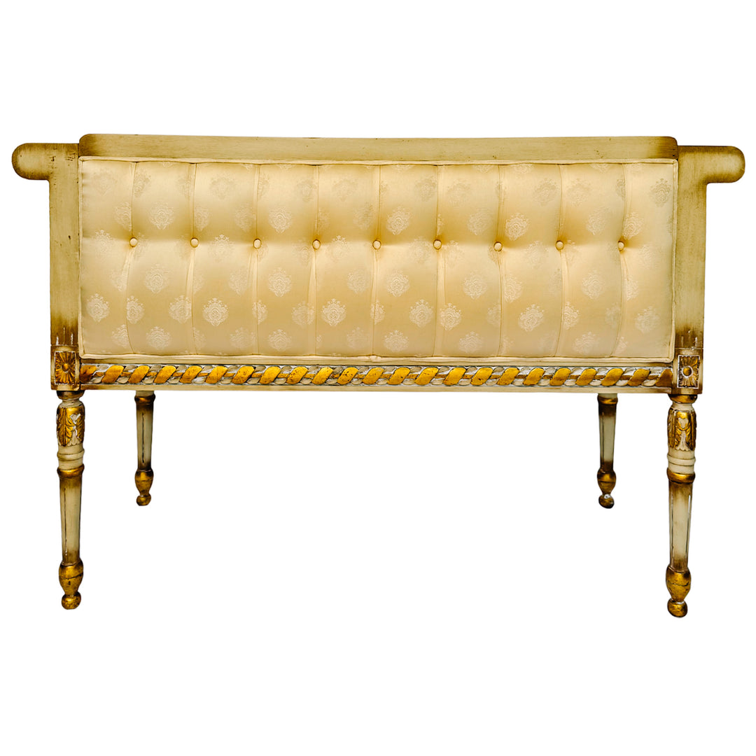 Vintage French Louis XVI Style Gilt and Painted Settee