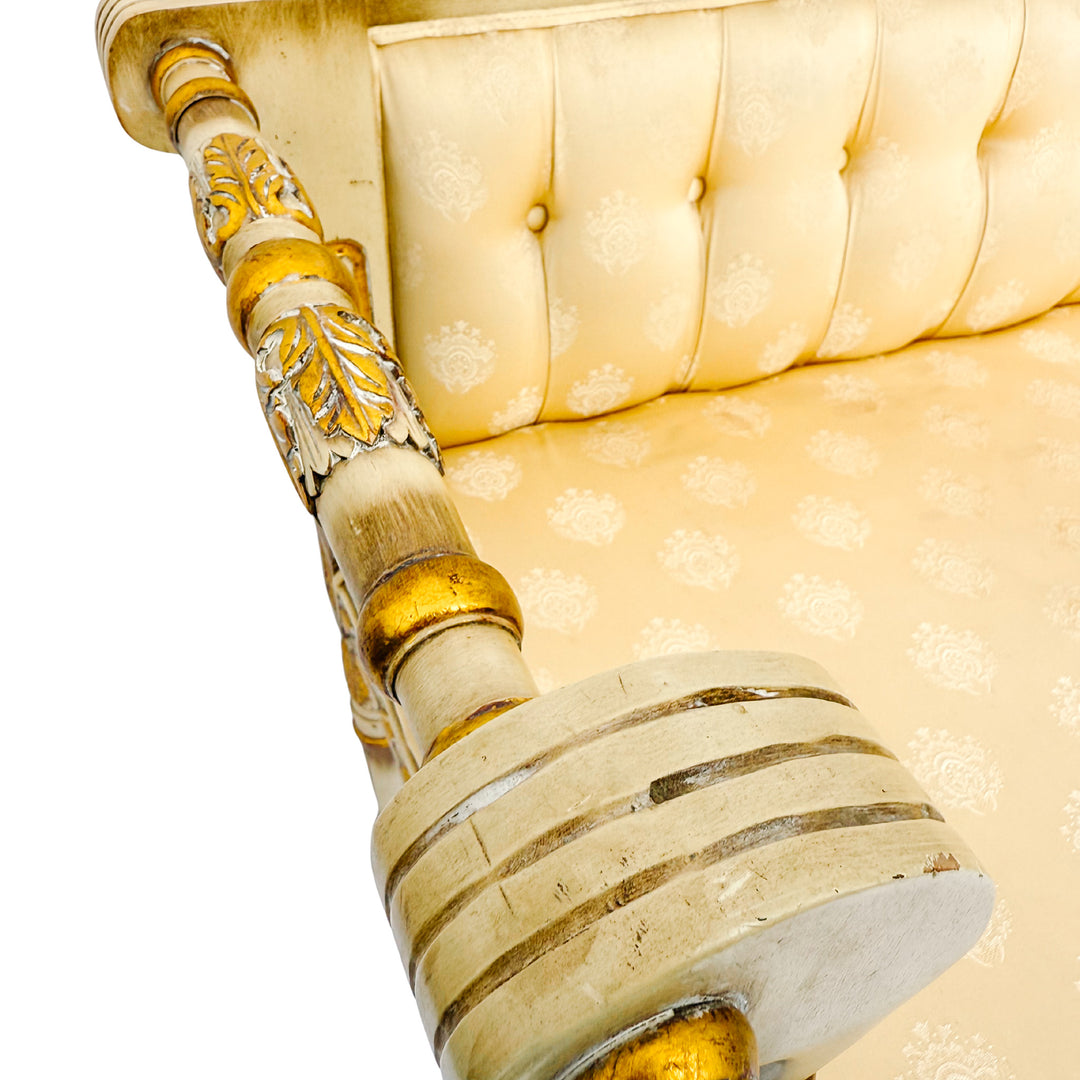 Vintage French Louis XVI Style Gilt and Painted Settee