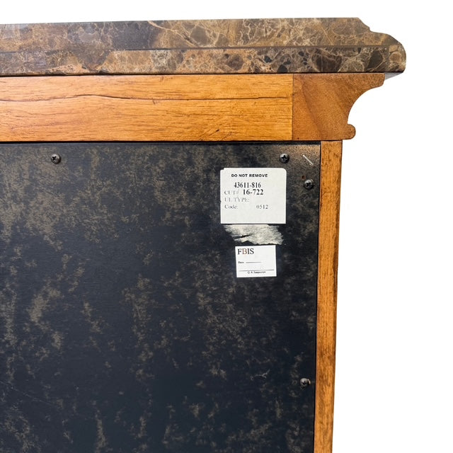 1980 French Louis XV Style Marble Top 3-Drawer Serpentine Nightstands / Commodes by Thomasville