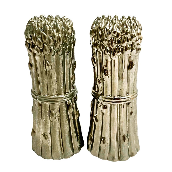 Vintage Godinger Silver Plated Asparagus Salt & Pepper Shakers