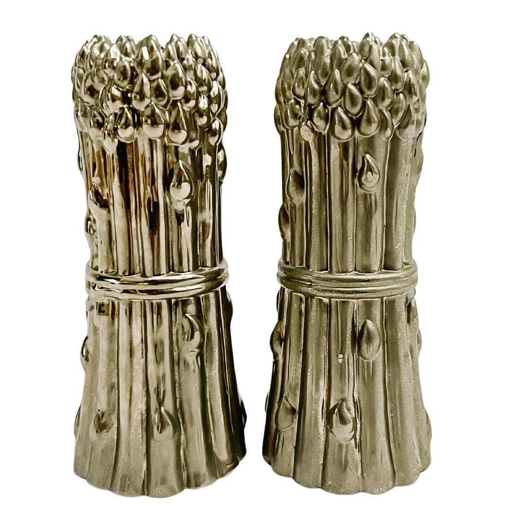 Vintage Godinger Silver Plated Asparagus Salt & Pepper Shakers