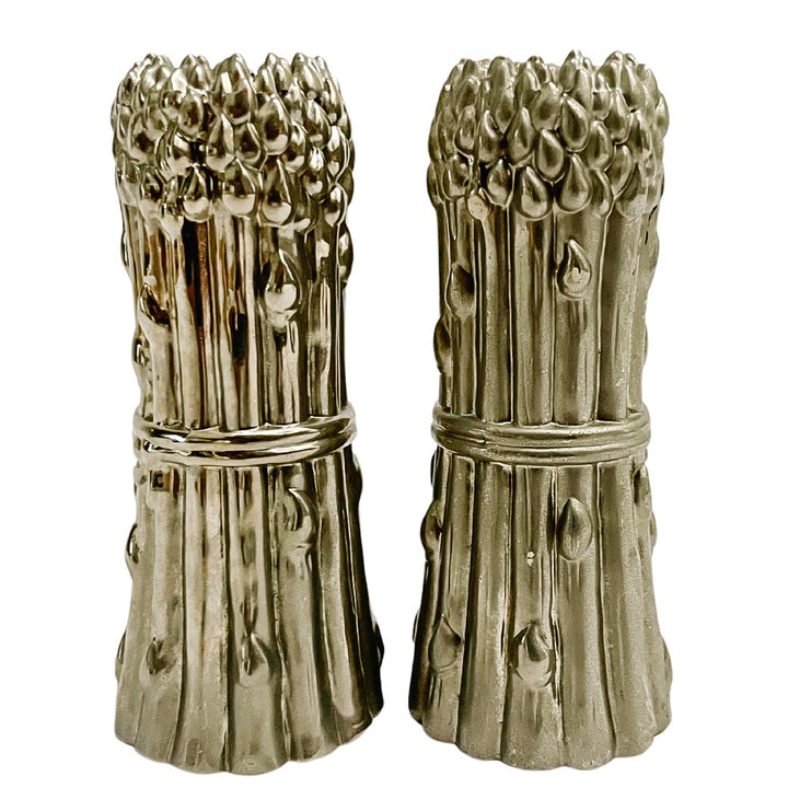 Vintage Godinger Silver Plated Asparagus Salt & Pepper Shakers