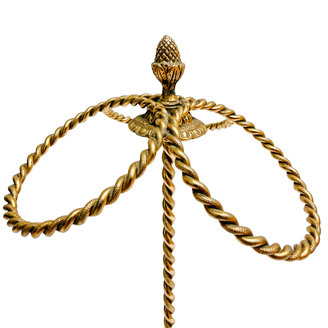 Vintage Gold Gilt Three Ring Metal Hand Towel Holder