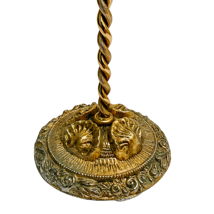 Vintage Gold Gilt Three Ring Metal Hand Towel Holder