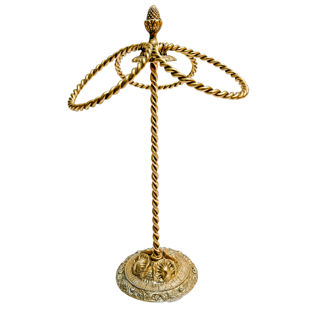 Vintage Gold Gilt Three Ring Metal Hand Towel Holder