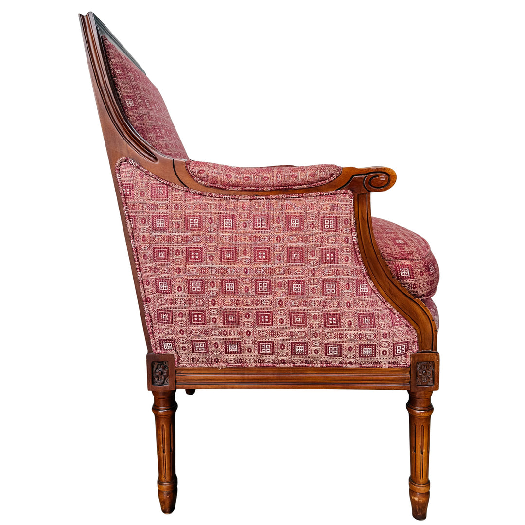 Vintage Hancock & Moore Louis XVI Neoclassical Mahogany Bergère Chairs