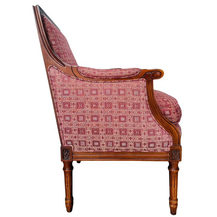 Vintage Hancock & Moore Louis XVI Neoclassical Mahogany Bergère Chairs