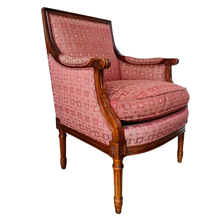 Vintage Hancock & Moore Louis XVI Neoclassical Mahogany Bergère Chairs