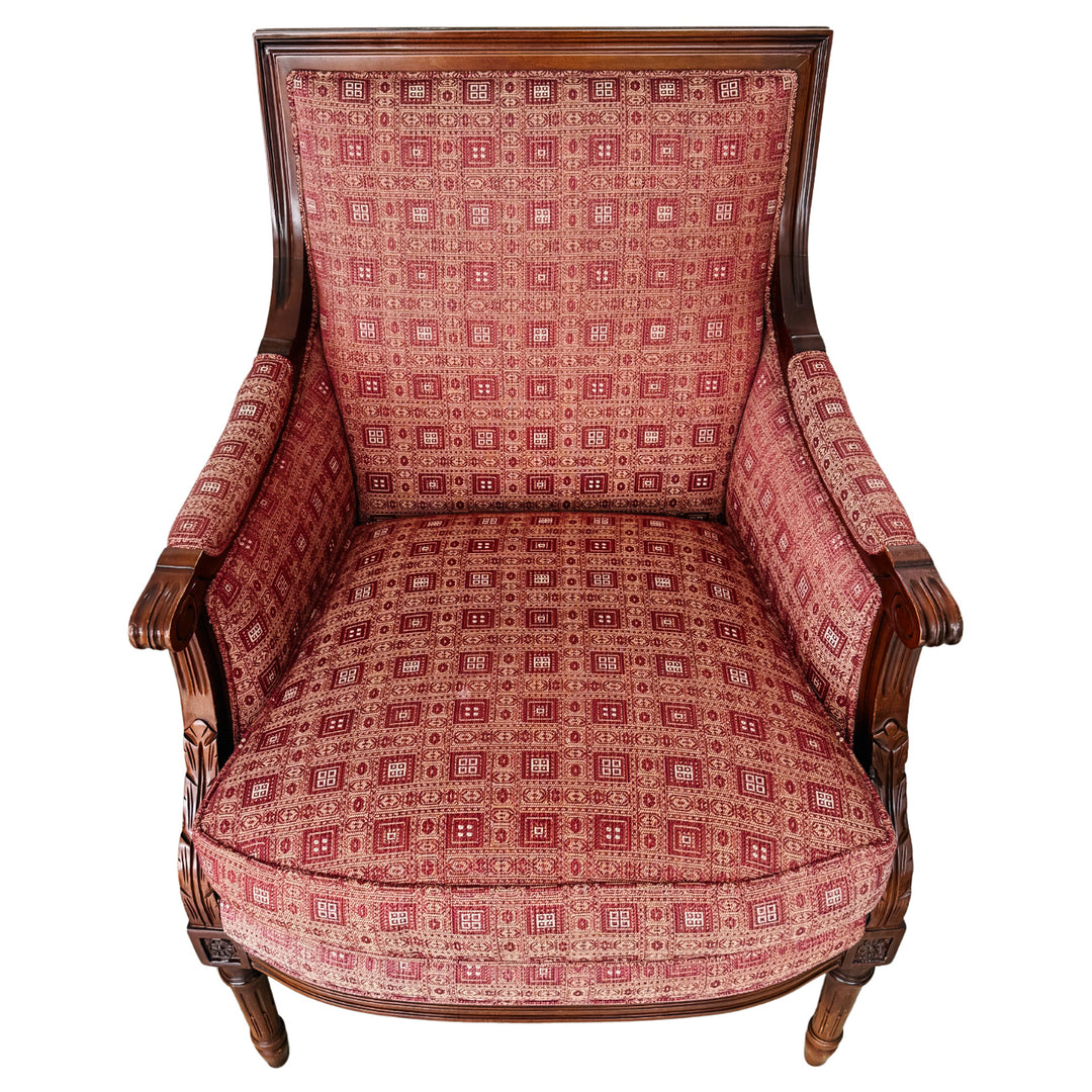 Vintage Hancock & Moore Louis XVI Neoclassical Mahogany Bergère Chairs