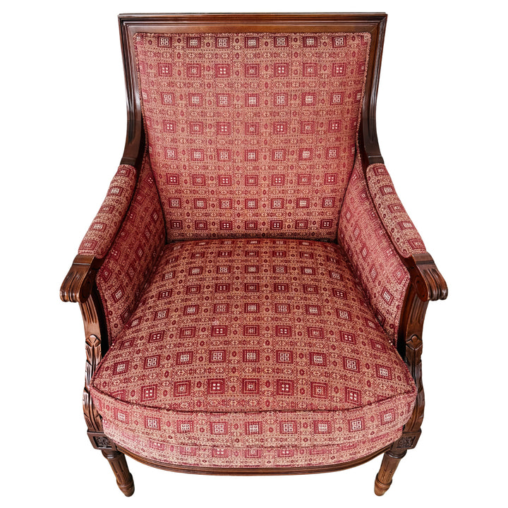 Vintage Hancock & Moore Louis XVI Neoclassical Mahogany Bergère Chairs