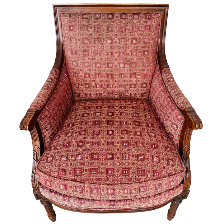 Vintage Hancock & Moore Louis XVI Neoclassical Mahogany Bergère Chairs