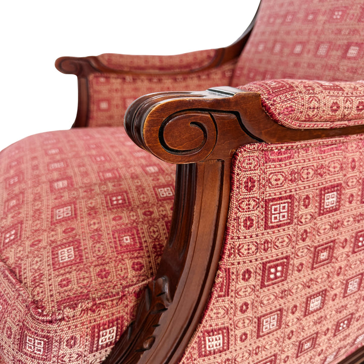 Vintage Hancock & Moore Louis XVI Neoclassical Mahogany Bergère Chairs