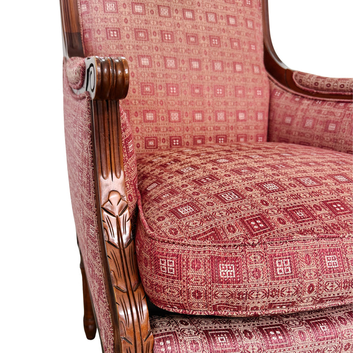 Vintage Hancock & Moore Louis XVI Neoclassical Mahogany Bergère Chairs