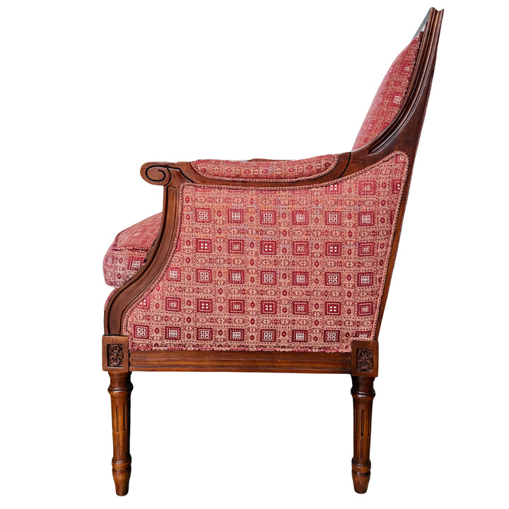Vintage Hancock & Moore Louis XVI Neoclassical Mahogany Bergère Chairs
