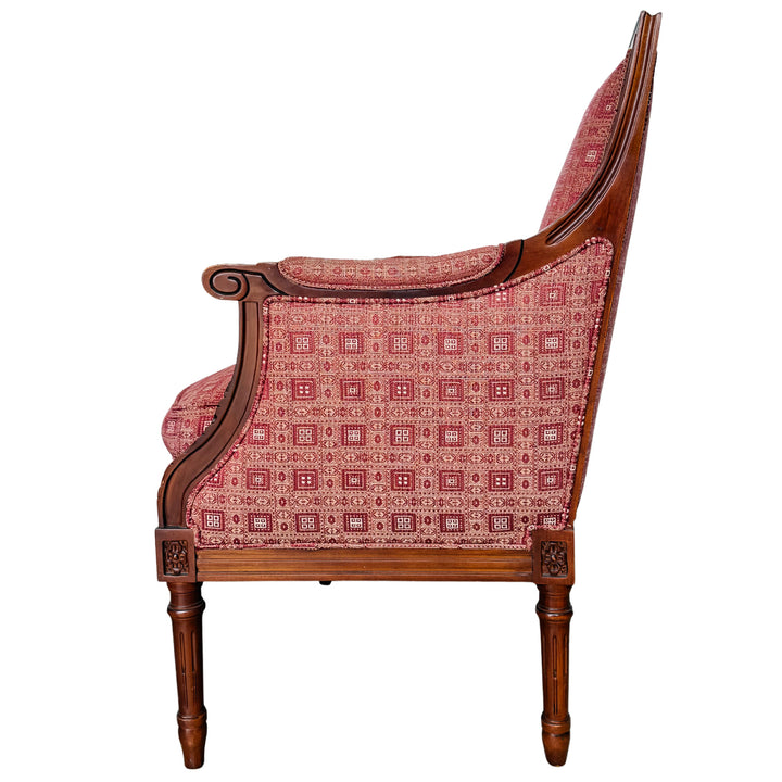 Vintage Hancock & Moore Louis XVI Neoclassical Mahogany Bergère Chairs