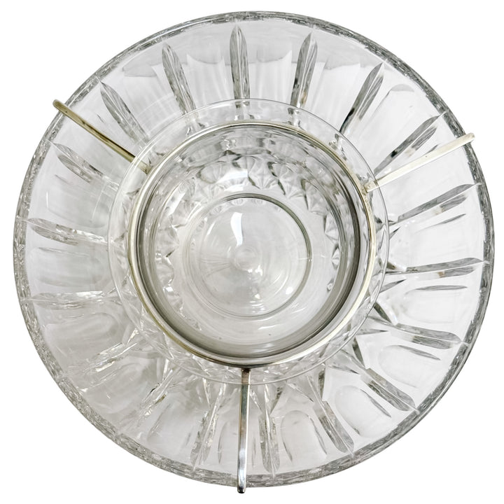 Vintage Hawkes Sterling Silver & Crystal Caviar Server