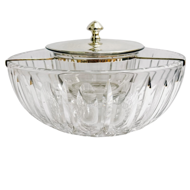 Vintage Hawkes Sterling Silver & Crystal Caviar Server
