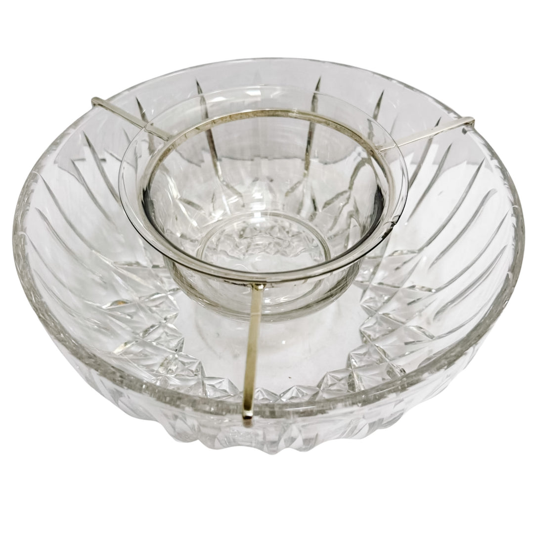 Vintage Hawkes Sterling Silver & Crystal Caviar Server