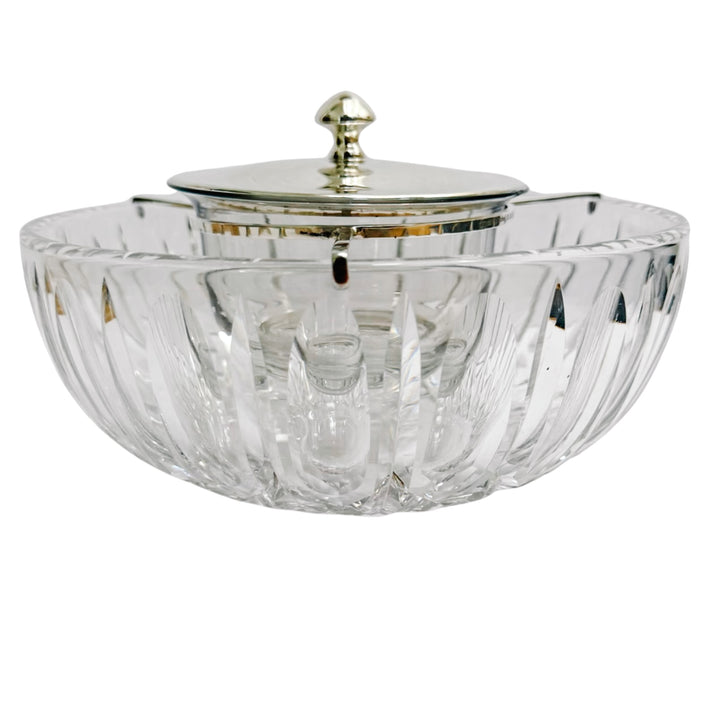 Vintage Hawkes Sterling Silver & Crystal Caviar Server