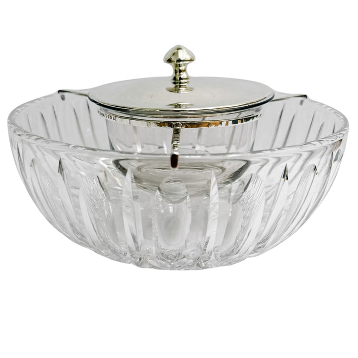 Vintage Hawkes Sterling Silver & Crystal Caviar Server