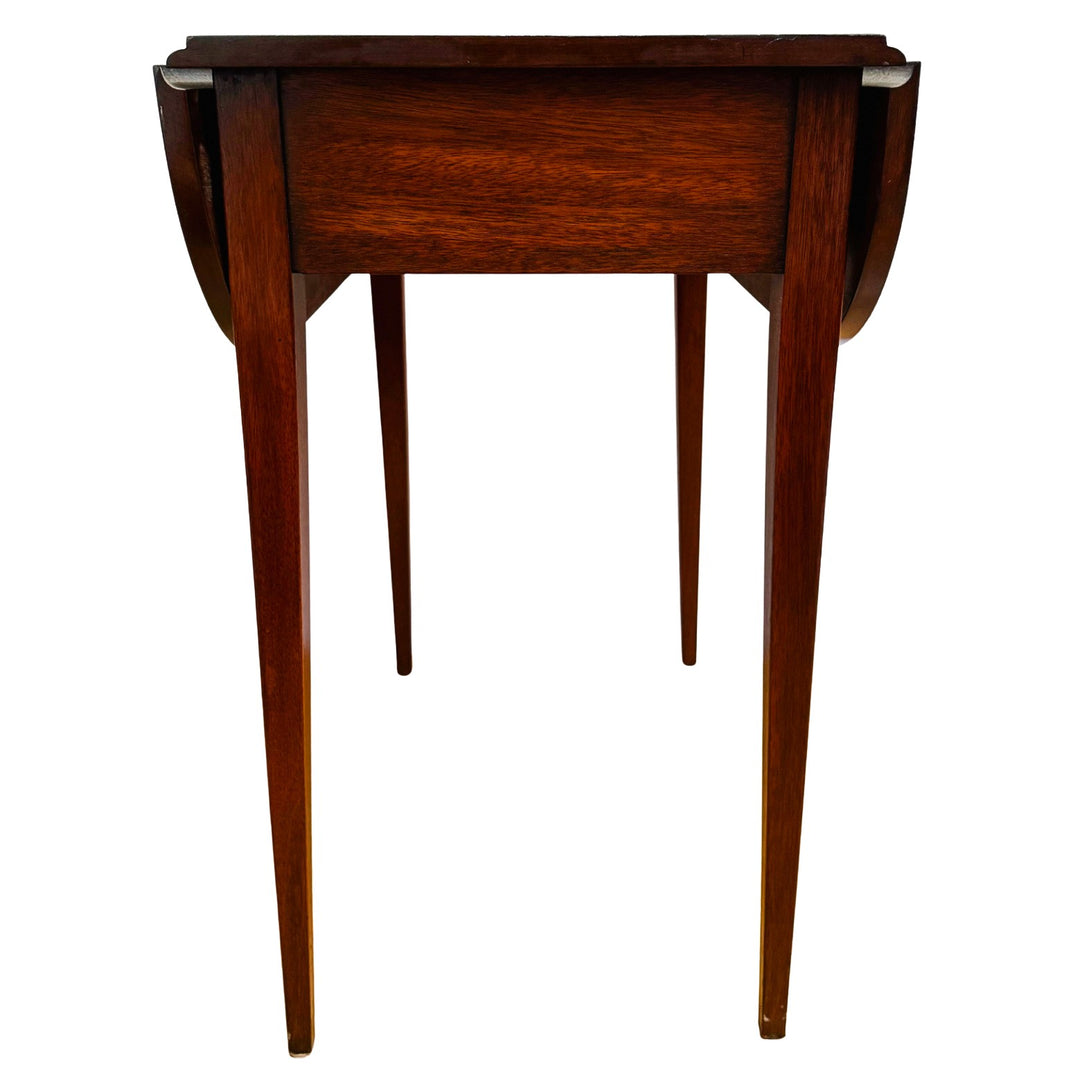 Pair of Vintage Henkel Harris Mahogany Drop-Leaf Pembroke End Tables With Drawer
