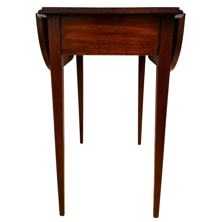 Pair of Vintage Henkel Harris Mahogany Drop-Leaf Pembroke End Tables With Drawer