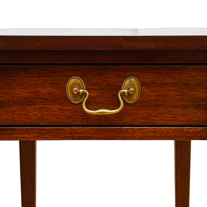 Pair of Vintage Henkel Harris Mahogany Drop-Leaf Pembroke End Tables With Drawer