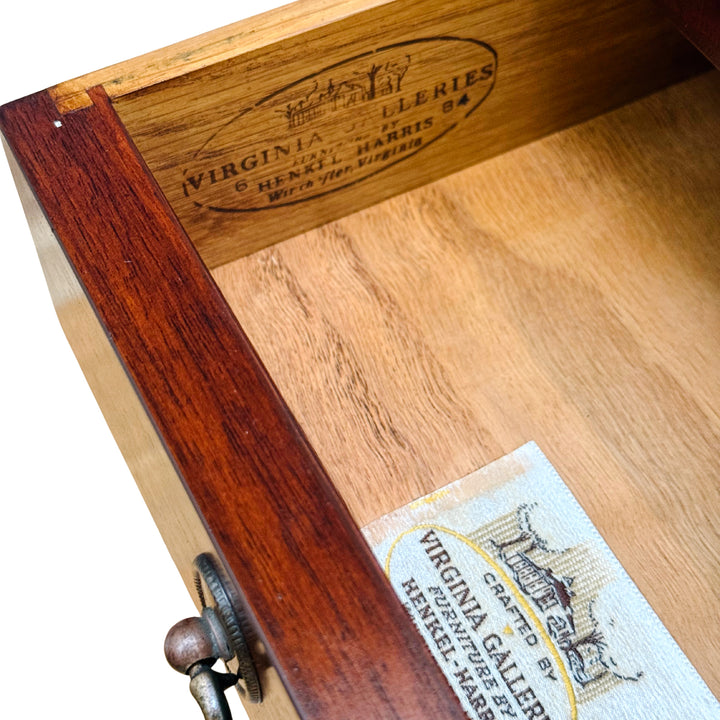 Pair of Vintage Henkel Harris Mahogany Drop-Leaf Pembroke End Tables With Drawer