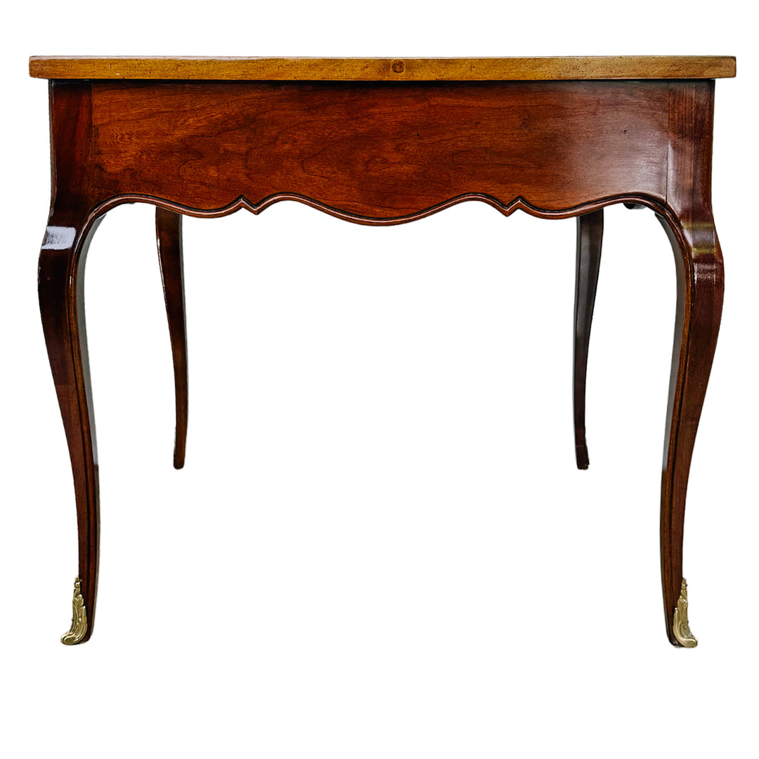 High-Shine French Provincial-Style Inlaid Mahogany Side Tables by Sherrill Furniture