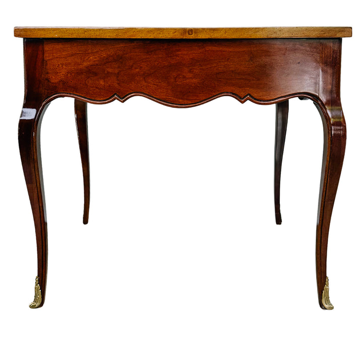 High-Shine French Provincial-Style Inlaid Mahogany Side Tables by Sherrill Furniture