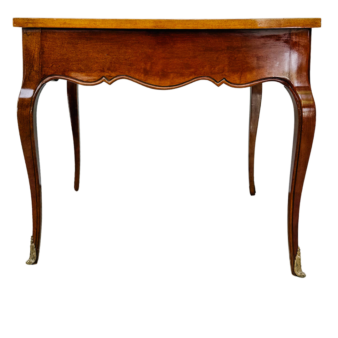 High-Shine French Provincial-Style Inlaid Mahogany Side Tables by Sherrill Furniture