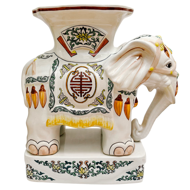 Vintage Hollywood Regency Elephant Garden Stool