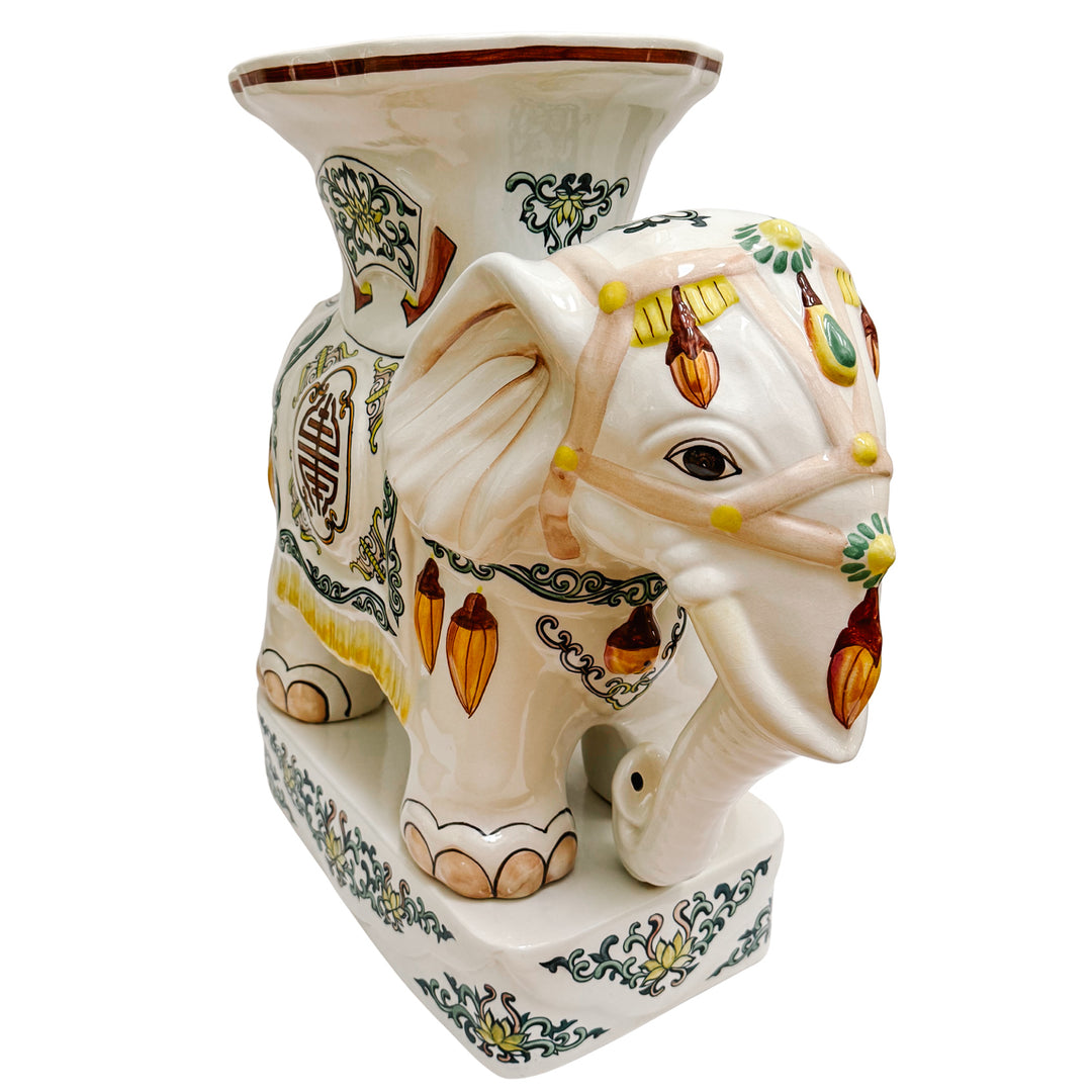 Vintage Hollywood Regency Elephant Garden Stool