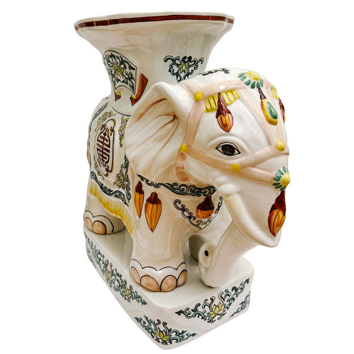 Vintage Hollywood Regency Elephant Garden Stool