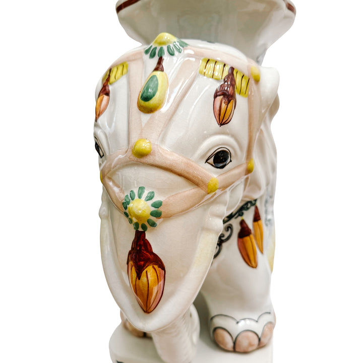 Vintage Hollywood Regency Elephant Garden Stool