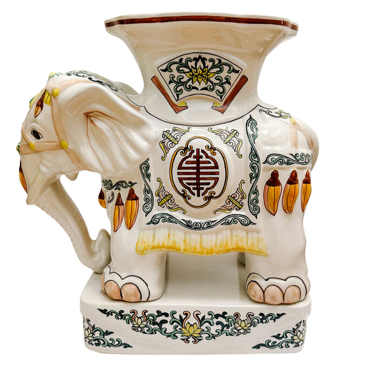 Vintage Hollywood Regency Elephant Garden Stool