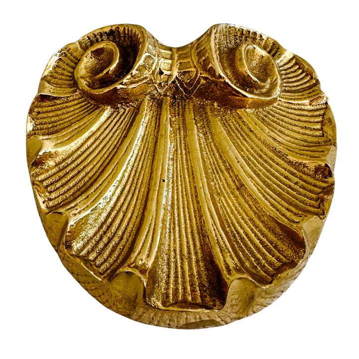 Pair of Petite Vintage Solid Brass Scallop Shell Wall Accents