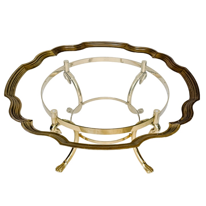Vintage Hollywood Regency Swan Coffee Table in the Style of LaBarge