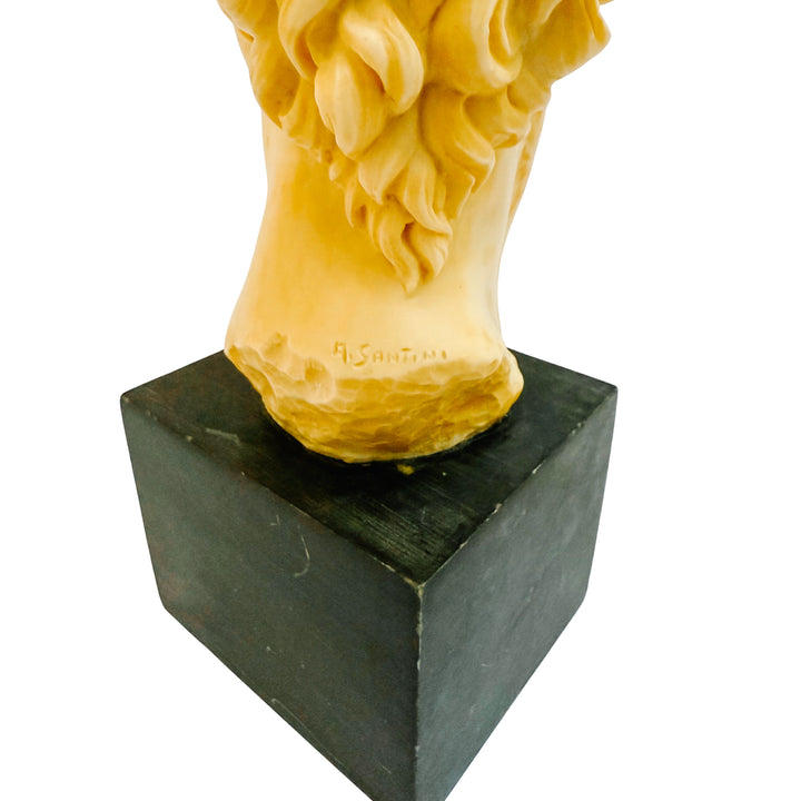 Vintage Italian A. Santini Michelangelo’s David Bust Sculpture on Composite Stone Base