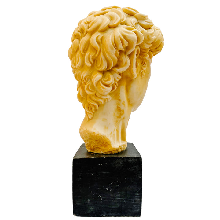 Vintage Italian A. Santini Michelangelo’s David Bust Sculpture on Composite Stone Base