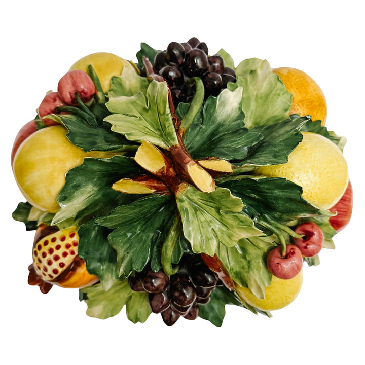 Vintage Italian Capodimonte Ceramic Fruit Topiary Centerpiece Bowl