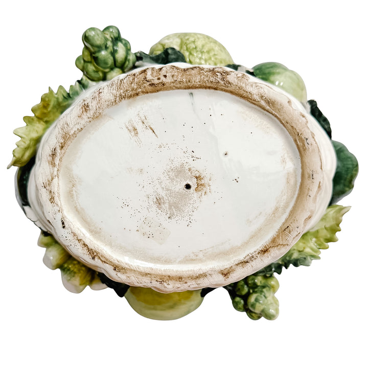 Vintage Italian Ceramic Fruit & Vegetable Basket Topiary