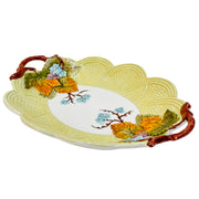 Vintage Italian Fall Leaves Handled Plate by Mottahedeh