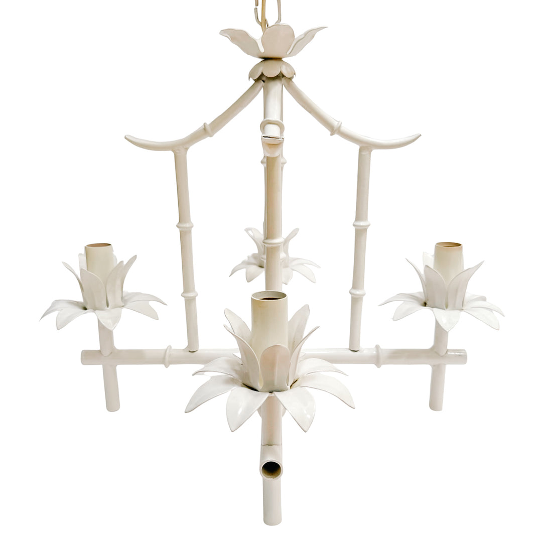 Vintage Italian Faux Bamboo Pagoda Chandelier
