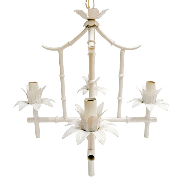 Vintage Italian Faux Bamboo Pagoda Chandelier